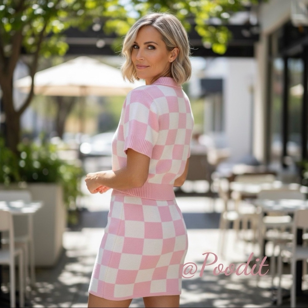 EN;SEMBLE two piece knit sweater skirt set S M L - Picture 3 of 9